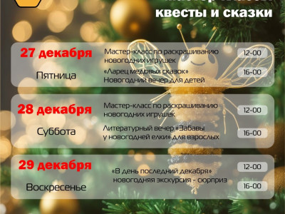 Предновогодние мастер-классы, квесты и сказки в Пчелотеке